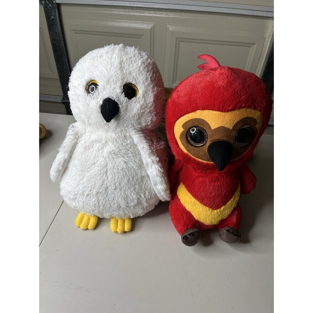 Warner Bros. Plush Owl Pair - White and Red Stuffed Birds